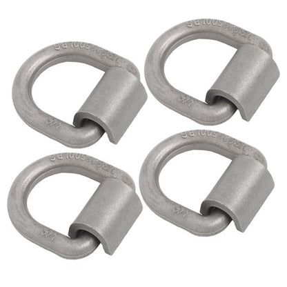 Solid Spare 4 Pack 3/4" Weld On Forged D Ring with Welding Clip 26,500lbs Fracture Strength