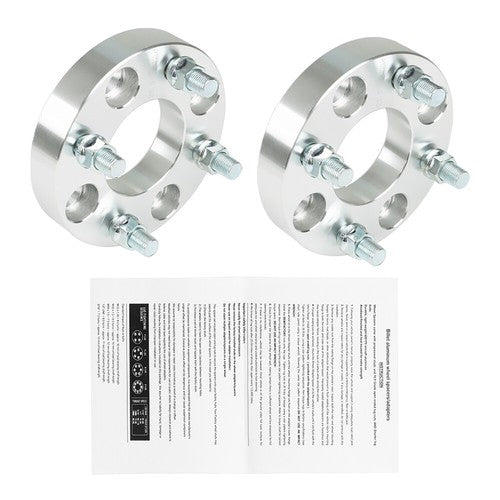 Solid Spare Wheel Flange 1" 4x101.6mm Hub Bore 62mm Thread Size 1/2"x20 Silver 2Pcs