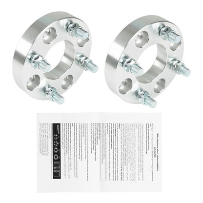Solid Spare Wheel Flange 1" 4x101.6mm Hub Bore 62mm Thread Size 1/2"x20 Silver 2Pcs