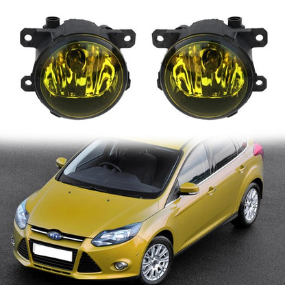 For Ford Focus 2012-2014 Yellow Glass Lens Front Bumper Fog Lights Lamps w/ Bulb