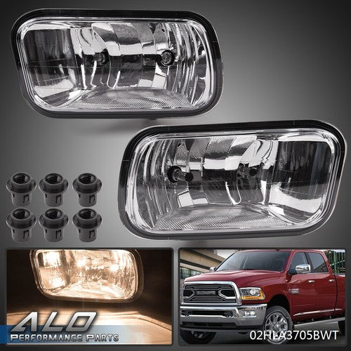 Solid Spare Fit For 2009-2012 Dodge Ram 1500 10-18 2500 3500 Bumper Fog Lights Lamps W/Bulbs