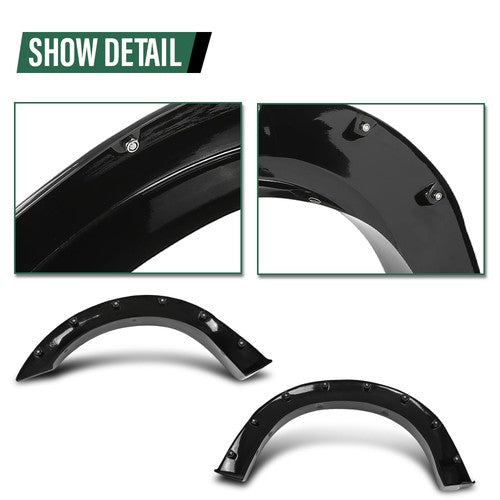 Solid Spare 4pcs Pocket Rivet Bolt On Fender Flares Smooth Black Fit For 93-11 Ford Ranger