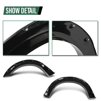 Solid Spare 4pcs Pocket Rivet Bolt On Fender Flares Smooth Black Fit For 93-11 Ford Ranger