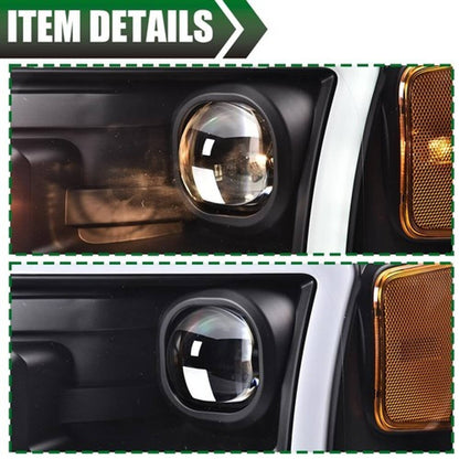 Solid Spare Projector LED DRL Headlights Assembly For 2004-2008 Ford F150 F-150 Headlamps