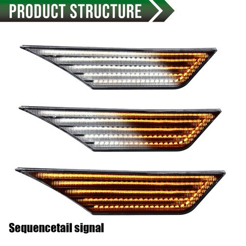Solid Spare Fit For 16-20 Honda Civic White Bumper Reflector Side Marker Lights LED Lamp