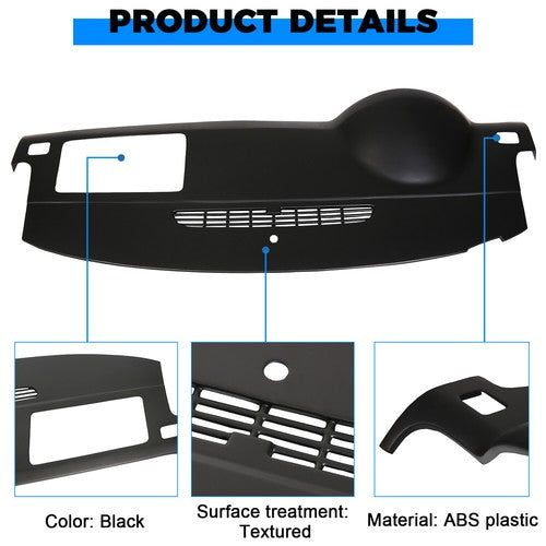 Solid Spare Dash Cover Cap Black For 2007-2014 Avalanche Suburban Tahoe Yukon Panel Pad