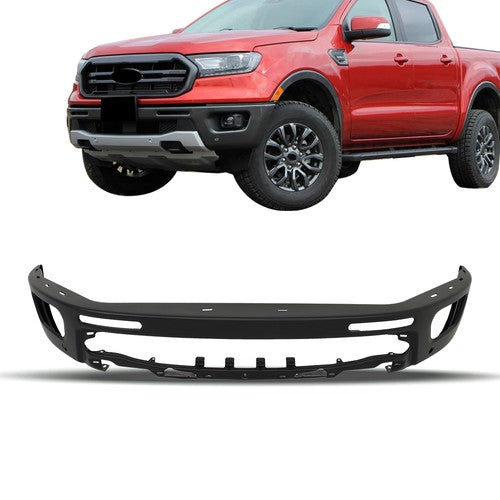 Solid Spare For Ford Ranger 2019-2023 Replacement Black Steel Front Bumper With Sensor Holes