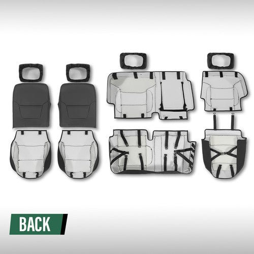 Solid Spare Fit For 2014-2018 Chevy Silverado LT Crew Cab Full Set Seat Covers Replace