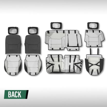 Solid Spare Fit For 2014-2018 Chevy Silverado LT Crew Cab Full Set Seat Covers Replace