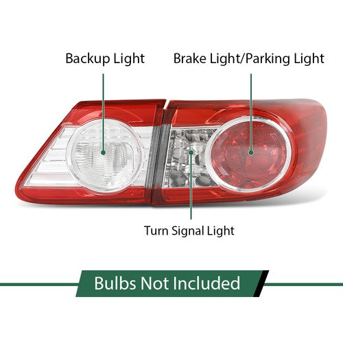Solid Spare 4pcs Rear Tail Lights Fit For 2011-2013 Toyota Corolla Japan Built Left+Right