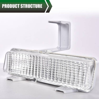 Solid Spare Fit For 80-90 Chevrolet Caprice Clear Bumper Turn Signal Light Left+Right