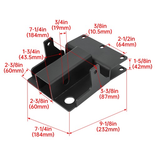 Solid Spare For 2" Receiver Kawasaki Mule 600/610/SX 07-23 Rear Trailer Hitch Mount Bracket