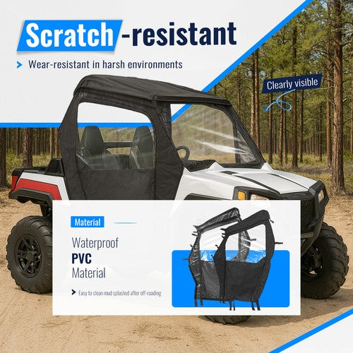 Solid Spare UTV Soft Full Doors Cab Enclosures For Polaris RZR 800 800S 2008-2014