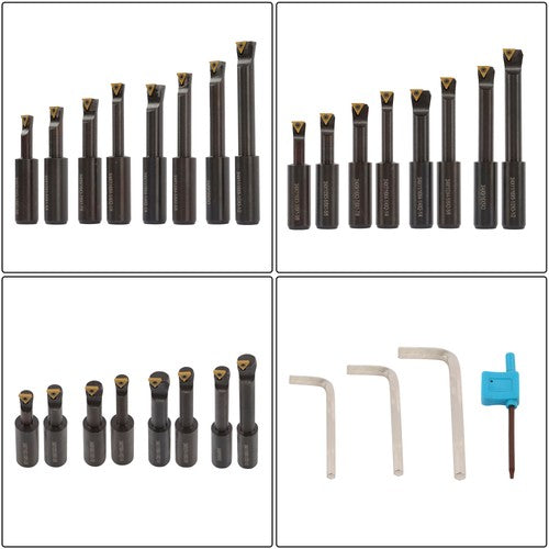 Solid Spare 3" Boring head R8 Shank +TCMT 8pcs Indexable 3/4" Boring Bar Set