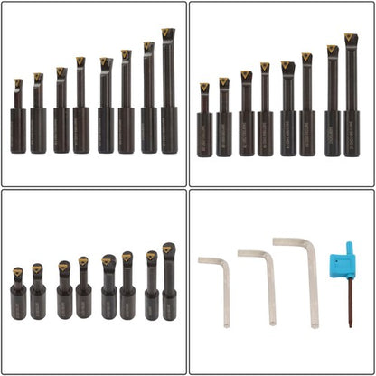 Solid Spare 3" Boring head R8 Shank +TCMT 8pcs Indexable 3/4" Boring Bar Set