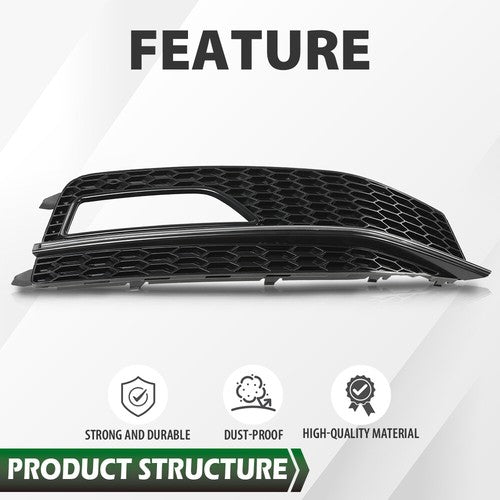Solid Spare Fit For 13-16 Audi A4 Quattro B9 S4 S-Line Bumper Fog Light Lamp Bezel Right