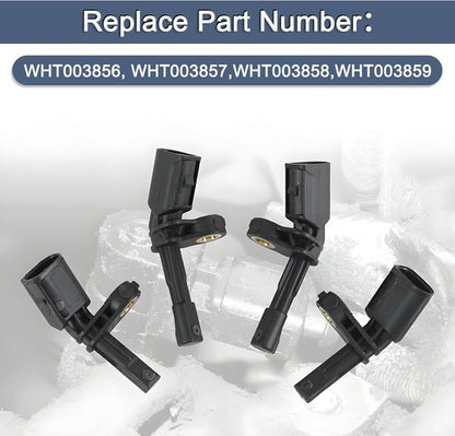 Fits for Audi & Volkswagen Set 4 ABS Wheel Speed Sensor Front Rear Left & Right