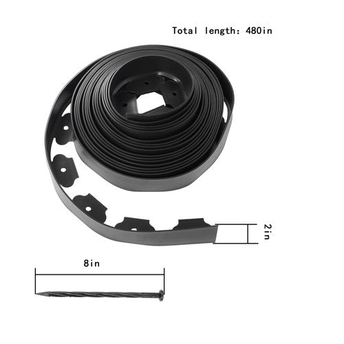 Solid Spare L-shaped Landscape Edging Border Kit No-Dig Garden Edge Lawn Border 40 FT