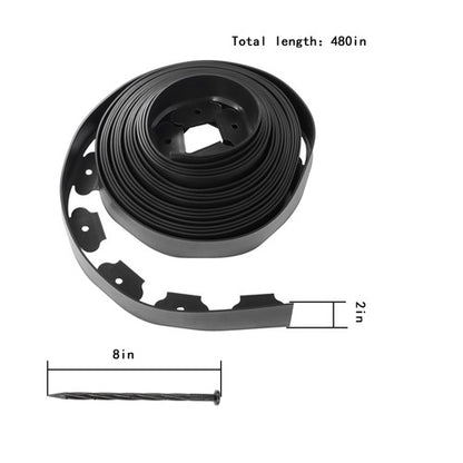 Solid Spare L-shaped Landscape Edging Border Kit No-Dig Garden Edge Lawn Border 40 FT