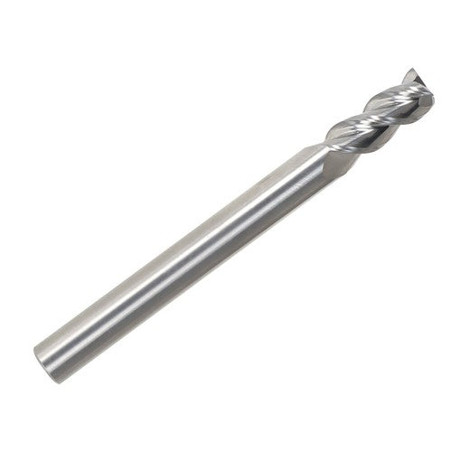 Solid Spare 3 Flute Regular Length Carbide Milling Cutter 1/4" For Aluminum