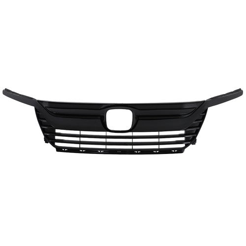 Solid Spare For Honda Odyssey 2018 2019 2020 Gloss Black Plastic Front Bumper Grille New