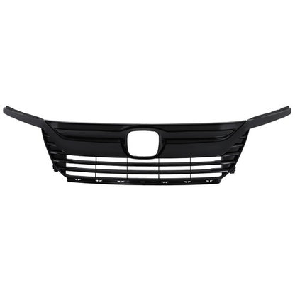 Solid Spare For Honda Odyssey 2018 2019 2020 Gloss Black Plastic Front Bumper Grille New