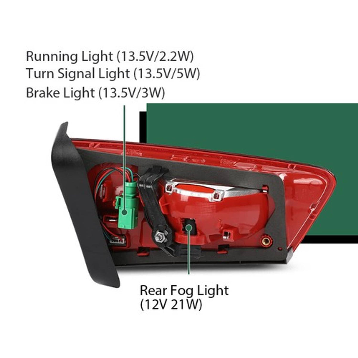 Solid Spare Fit For 2012-2015 Audi A6 C7 Sedan Trunk Inner Rear Tail Light Lamp Right Side