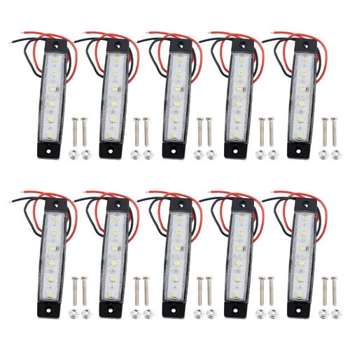 Solid Spare 10× 12V-24V 6 LED Lamp White Waterproof Stern Crossbeam Llights For Marine Use