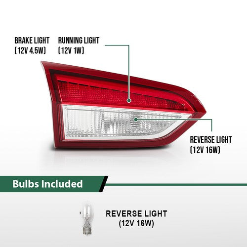 Solid Spare LED Tail Light Inner Rear Lamp Fit For 2019-2020 Buick Envision Left Side