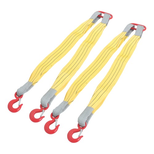 Solid Spare 2 Pack 3.3 FT Lifting Slings Straps - 4410 LBS Yellow Two Leg Rigging Straps