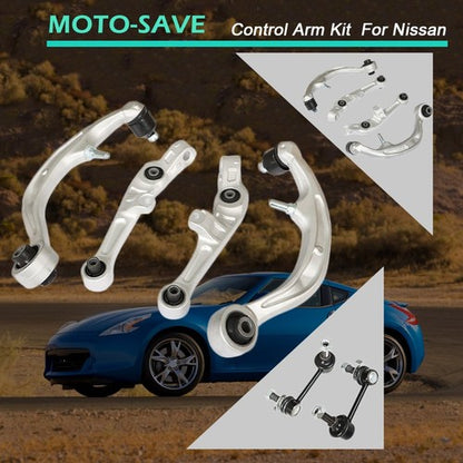 Solid Spare Front Control Arm Kit 10Pcs For Nissan 350Z & Infiniti G35 RWD Coupe