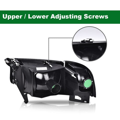 Solid Spare Fit For 94-02 Dodge Ram 1500 2500 3500 Smoke Lens Clear Corner Headlights