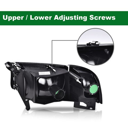 Solid Spare Fit For 94-02 Dodge Ram 1500 2500 3500 Smoke Lens Clear Corner Headlights