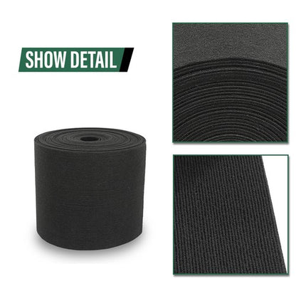 Solid Spare 12" x 75' Ribbed Bunk Carpet / Marine Boat Trailer Runners / Outdoor - Black