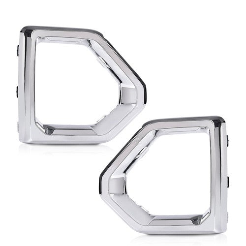 Solid Spare Fit For 2019-2021 GMC Sierra 1500 Denali Front Fog Light Outer Bezel Cover Set