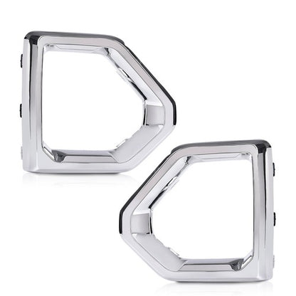 Solid Spare Fit For 2019-2021 GMC Sierra 1500 Denali Front Fog Light Outer Bezel Cover Set