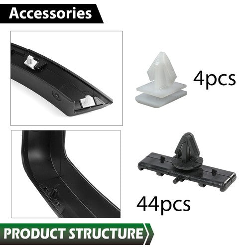 Solid Spare Fit For 2015-2017 Ford F-150 Textured Factory Style Wheel Fender Flares 4pcs