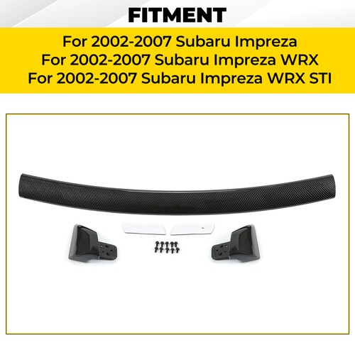 Solid Spare For 02-07 06 Subaru Impreza WRX STI Rear Window Roof Spoiler Carbon Fiber Style