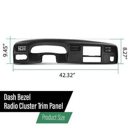Solid Spare Fit For 1999-2004 Ford F-250 F-350 Dash Cluster Radio Bezel Trim Panel Black
