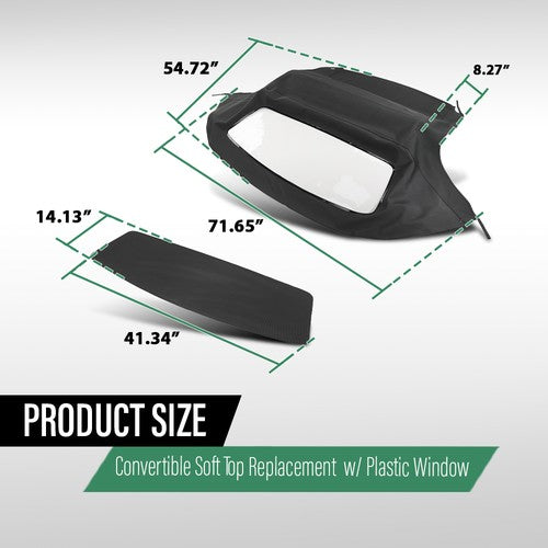 Solid Spare Convertible Soft Top & Plastic Window Fit For 1996-2002 BMW Z3 & M Roadster E36