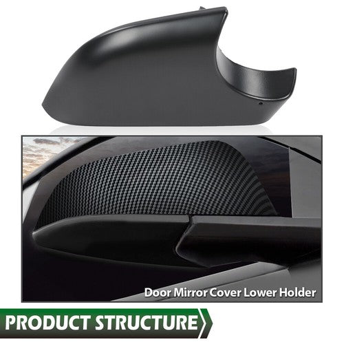 Solid Spare Fit For 2017-2022 Tesla Model 3 Right Side Door Mirror Cover Lower Holder Black