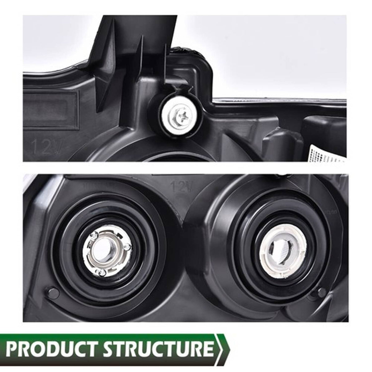 Solid Spare Fit For 07-14 Chevy Avalanche Tahoe Suburban Clear Corner Smoke Lens Headlights