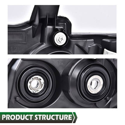 Solid Spare Fit For 07-14 Chevy Avalanche Tahoe Suburban Clear Corner Smoke Lens Headlights