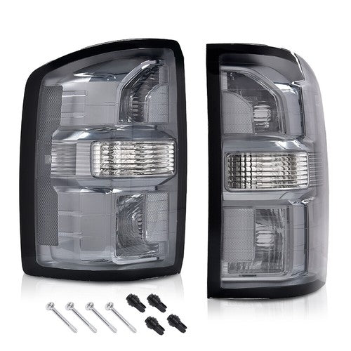 Solid Spare Fit For 16-2018 GMC Sierra 1500/16-19 2500 3500 HD Tail Lights Brake Lamps Smoke