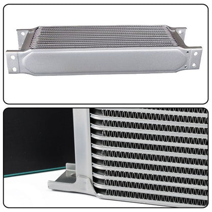 Solid Spare Universal 13 Row Transmission Engine Oil Cooler Sliver + Filter Adapter