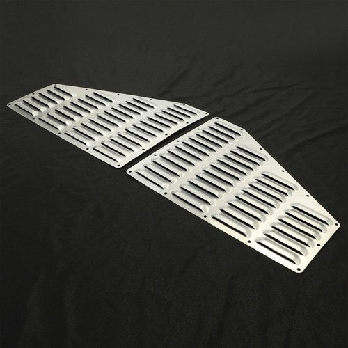 Solid Spare 2Pcs Silver Hood Louver Alum Vent Panels Kit For Jeep XJ Cherokee 1984-2001