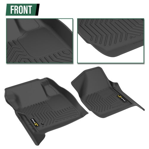 Solid Spare All Weather TPE Floor Mats Liners Fit For 2008-2010 Ford F250/F350/F450 Crew Cab