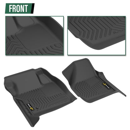 Solid Spare All Weather TPE Floor Mats Liners Fit For 2008-2010 Ford F250/F350/F450 Crew Cab