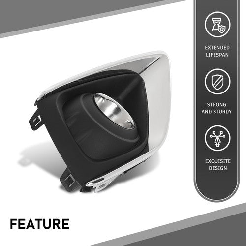 Solid Spare Fit For 2019-2020 Buick Envision Fog Light Bezel Lamp Cover w/ Chrome Trim Right