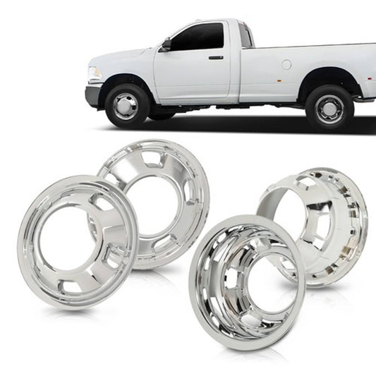Solid Spare Fit For 03-18 DODGE RAM 3500 17" Dually Wheel Simulators Dual Skins Liner